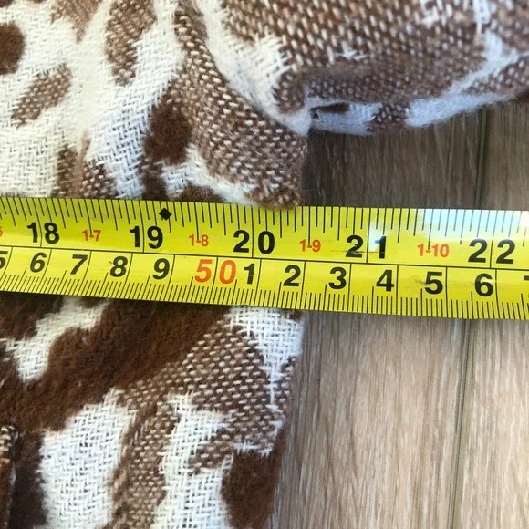 Sonoma Goods for Life Cropped Brown Cow Print Jacquard Bomber Jacket Sz M - Picture 16 of 16